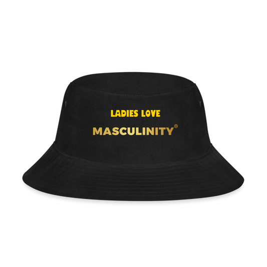 LADIES LOVE MASCULINITY BUCKET HAT - black