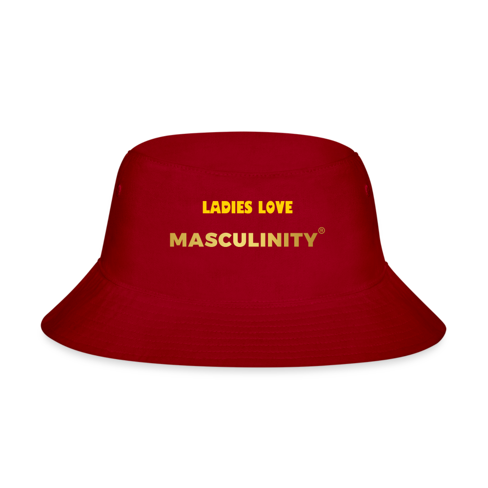 LADIES LOVE MASCULINITY BUCKET HAT - red