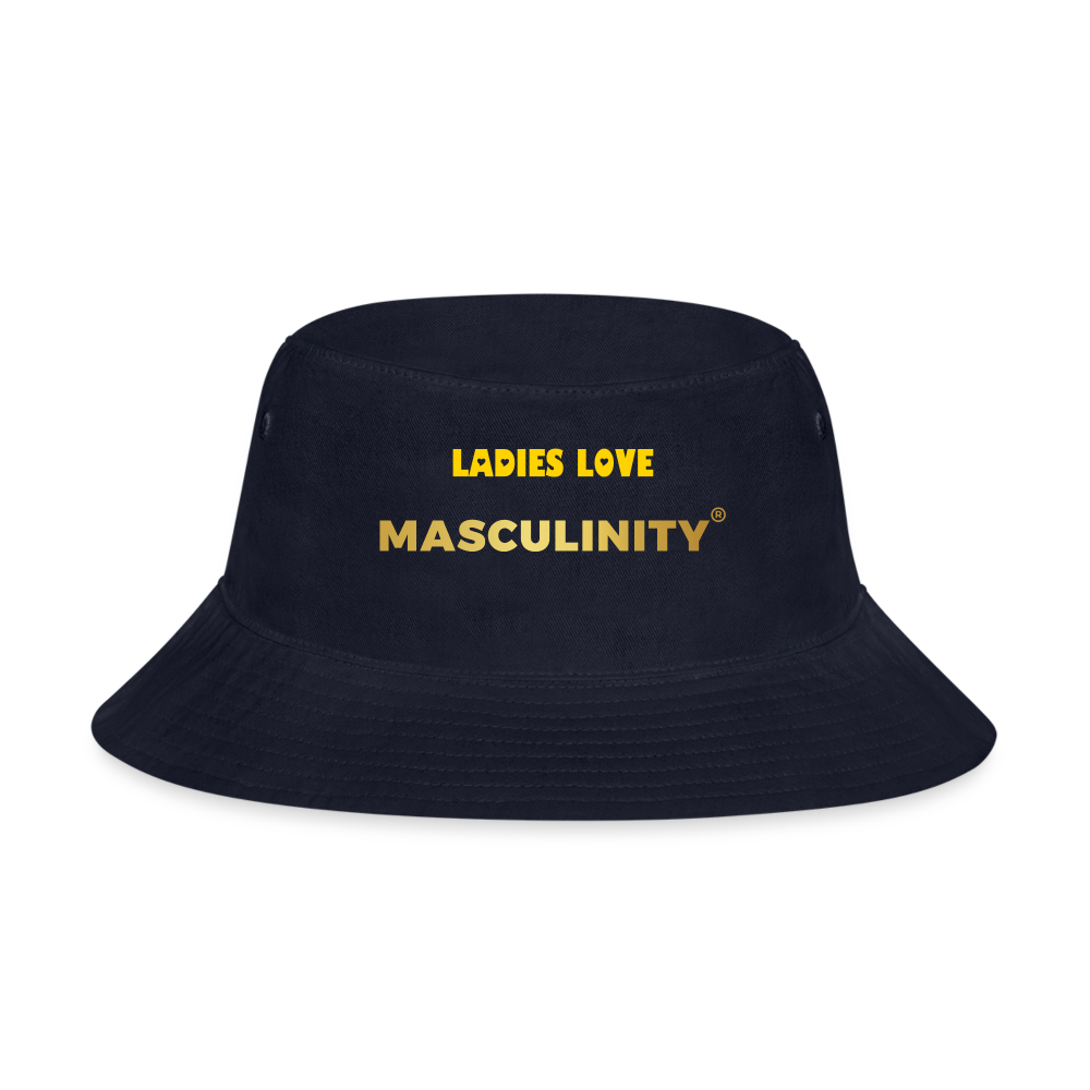 LADIES LOVE MASCULINITY BUCKET HAT - navy