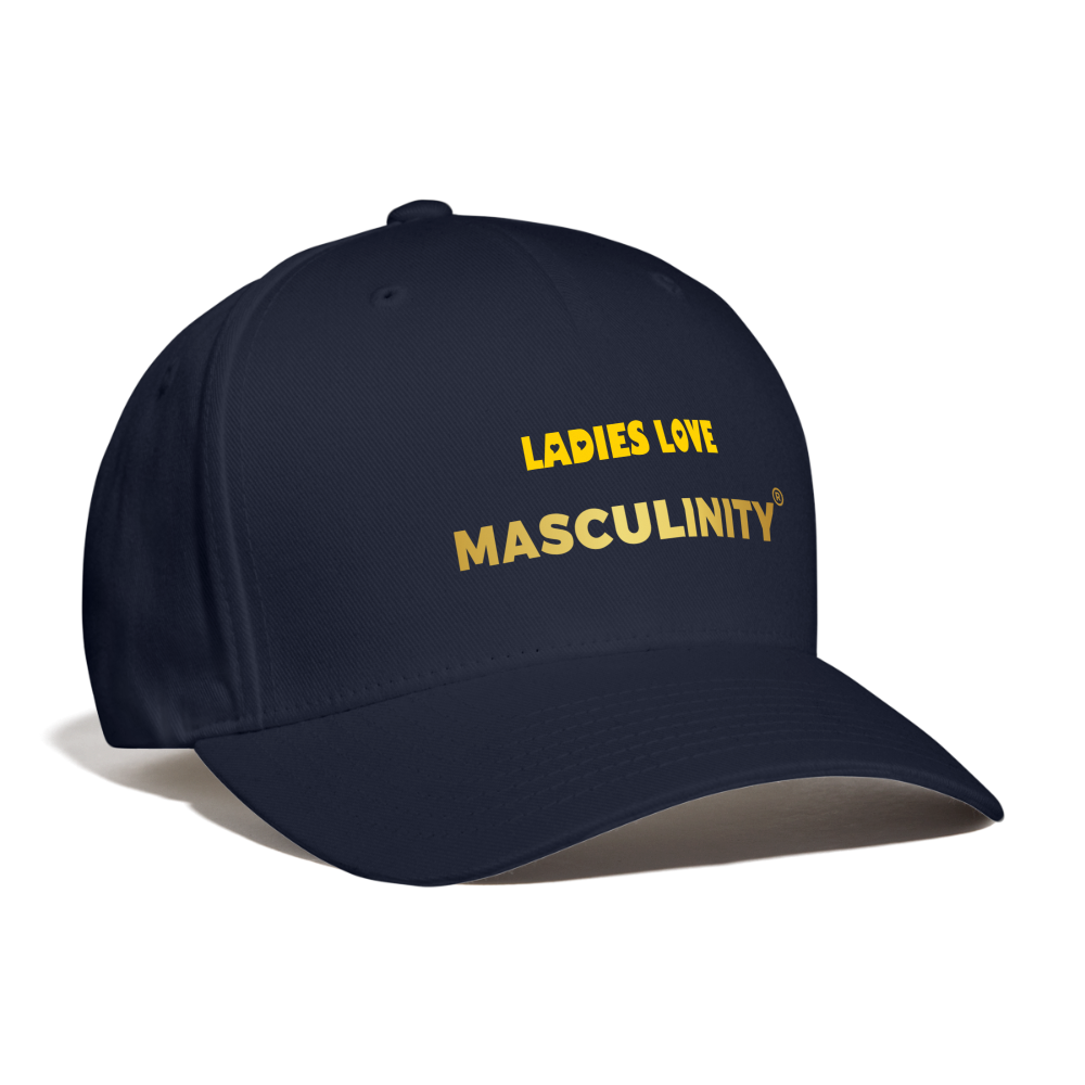 LADIES LOVE MASCULINITY FLEX FIT BASEBALL CAP - navy