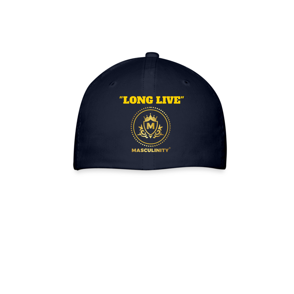 THE MAN KING/ LONG LIVE MASCULINITY FLEX FIT BASE BALL CAP - navy