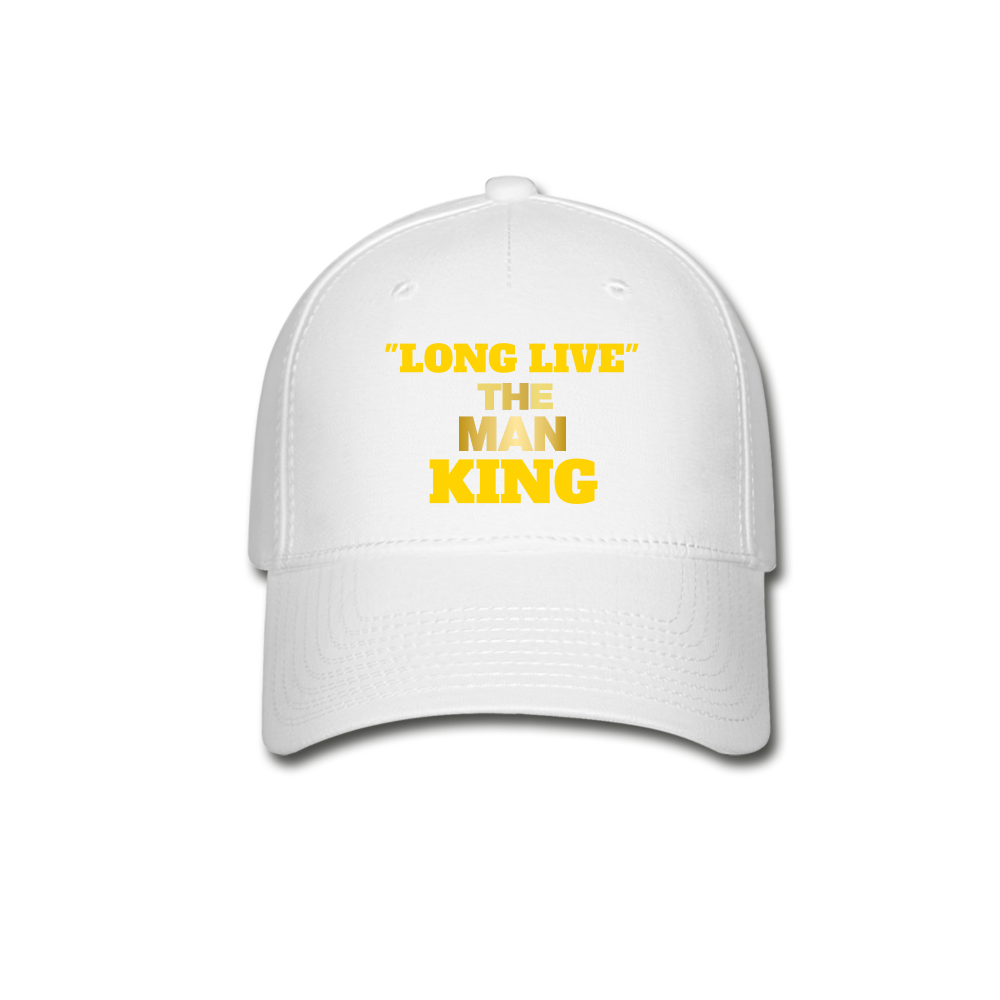 "LONG LIVE" THE MAN KING FLEX FIT BASE BALL CAP - white