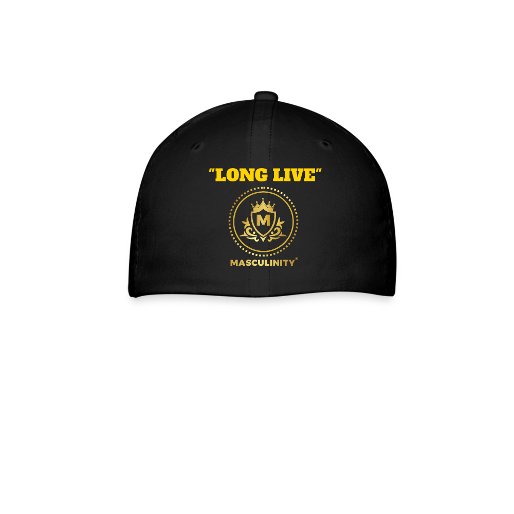 "LONG LIVE" THE MAN KING FLEX FIT BASE BALL CAP - black