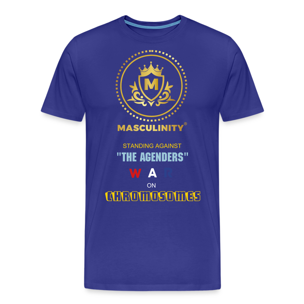 MASCULINITY STANDING AGAINST "THE AGENDERS" WAR ON CHROMOSOMES - royal blue