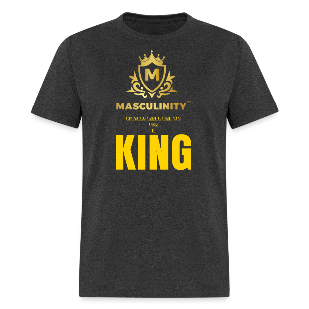 CLOTHES MADE AND FIT FOR A KING. MASCULINITY T-SHIRT - heather black