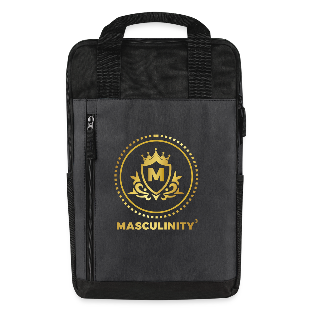 Masculinity Laptop Backpack - heather dark gray/black