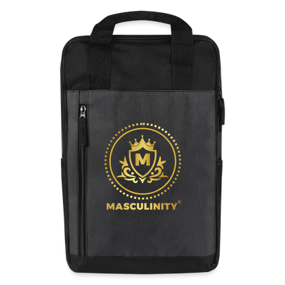 Masculinity Laptop Backpack - heather dark gray/black