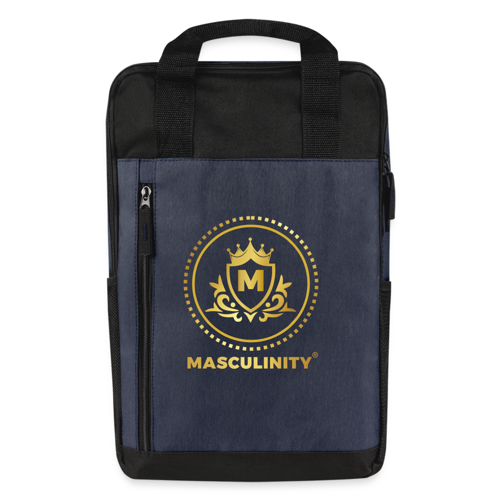 Masculinity Laptop Backpack - heather navy/black