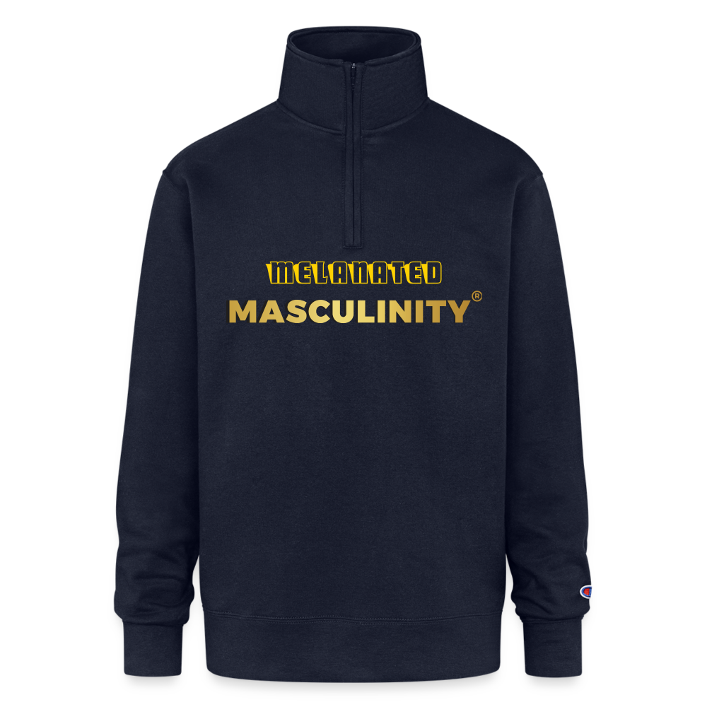Melanated Masculinity Neck up/Zip up Sweater - navy