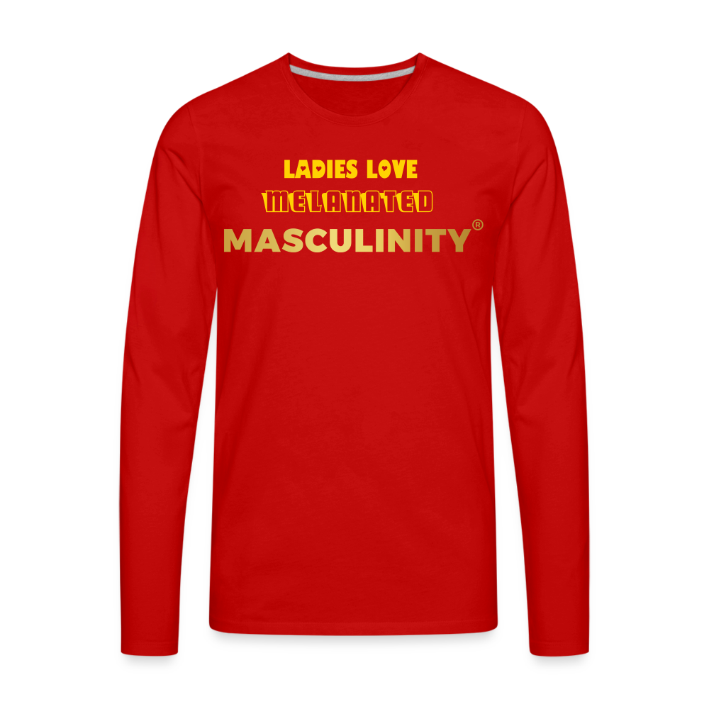 Ladies Love Melanated Masculinity Premium Long Sleeve T-Shirt - red