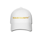 MASCULINITY SLOGAN FITTED CAP - white