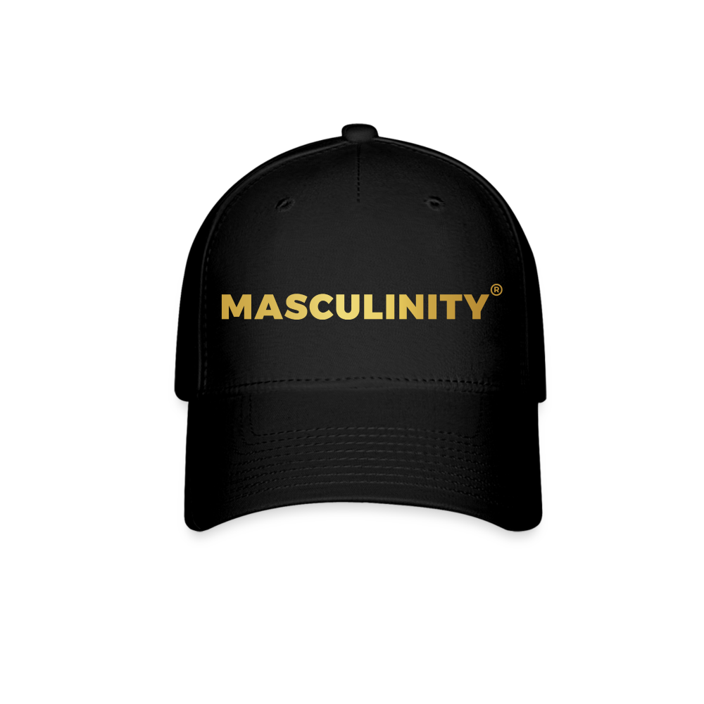 MASCULINITY SLOGAN FITTED CAP - black