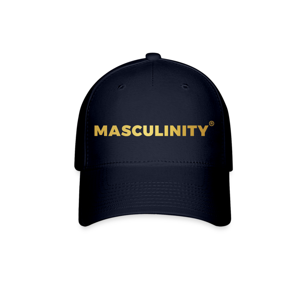 MASCULINITY SLOGAN FITTED CAP - navy