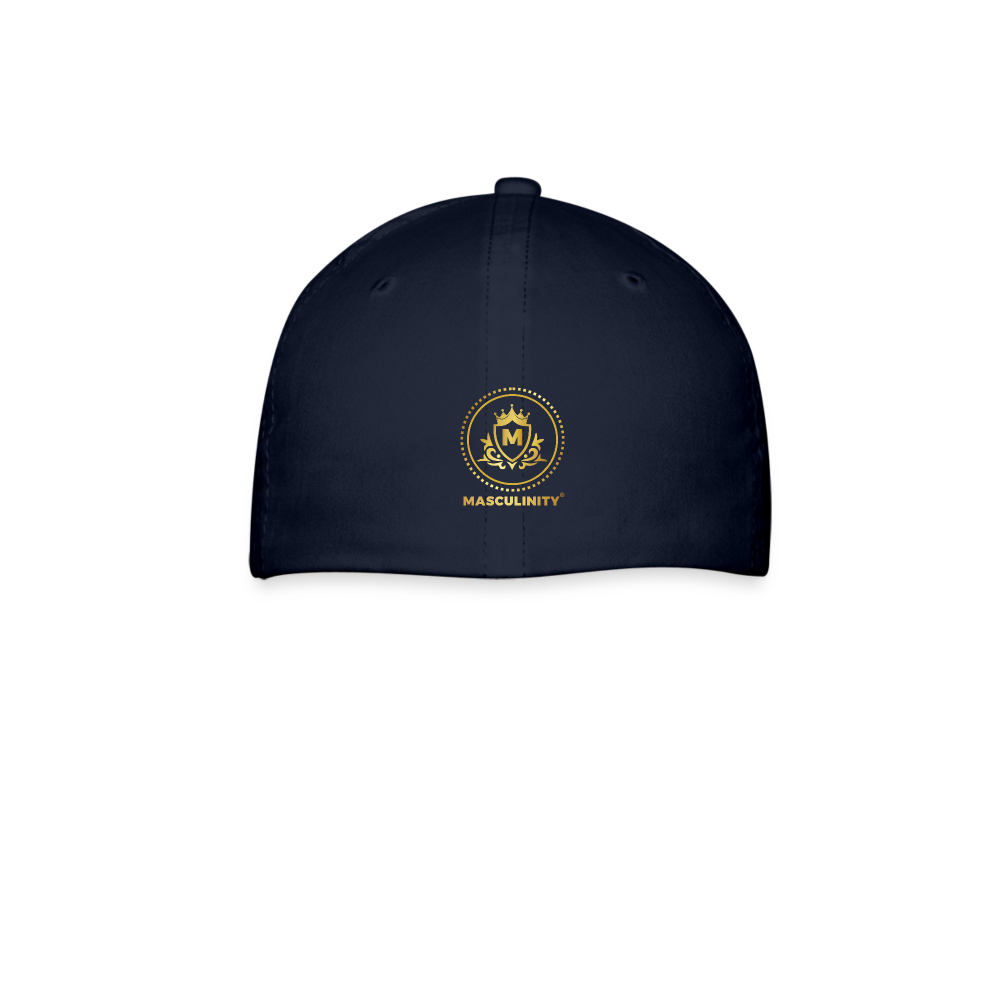 MASCULINITY SLOGAN FITTED CAP - navy