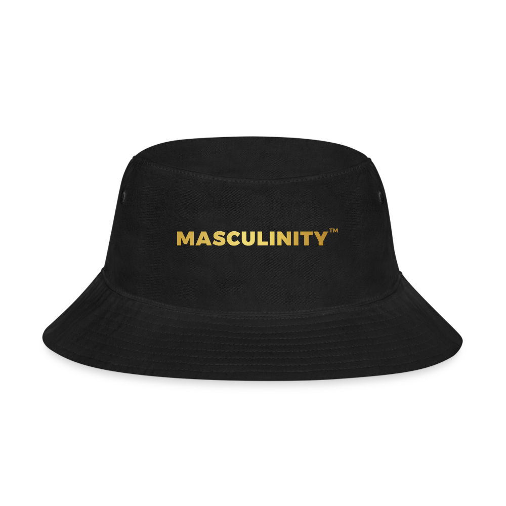 MASCULINITY SLOGAN BUCKET HAT - black