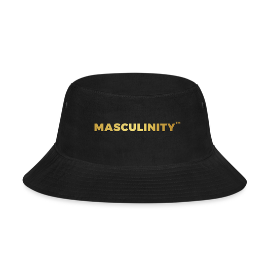 MASCULINITY SLOGAN BUCKET HAT - black
