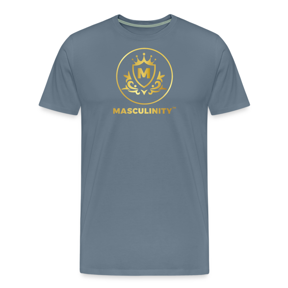 Masculinity T-Shirt (Solid Gold Circle) - steel blue