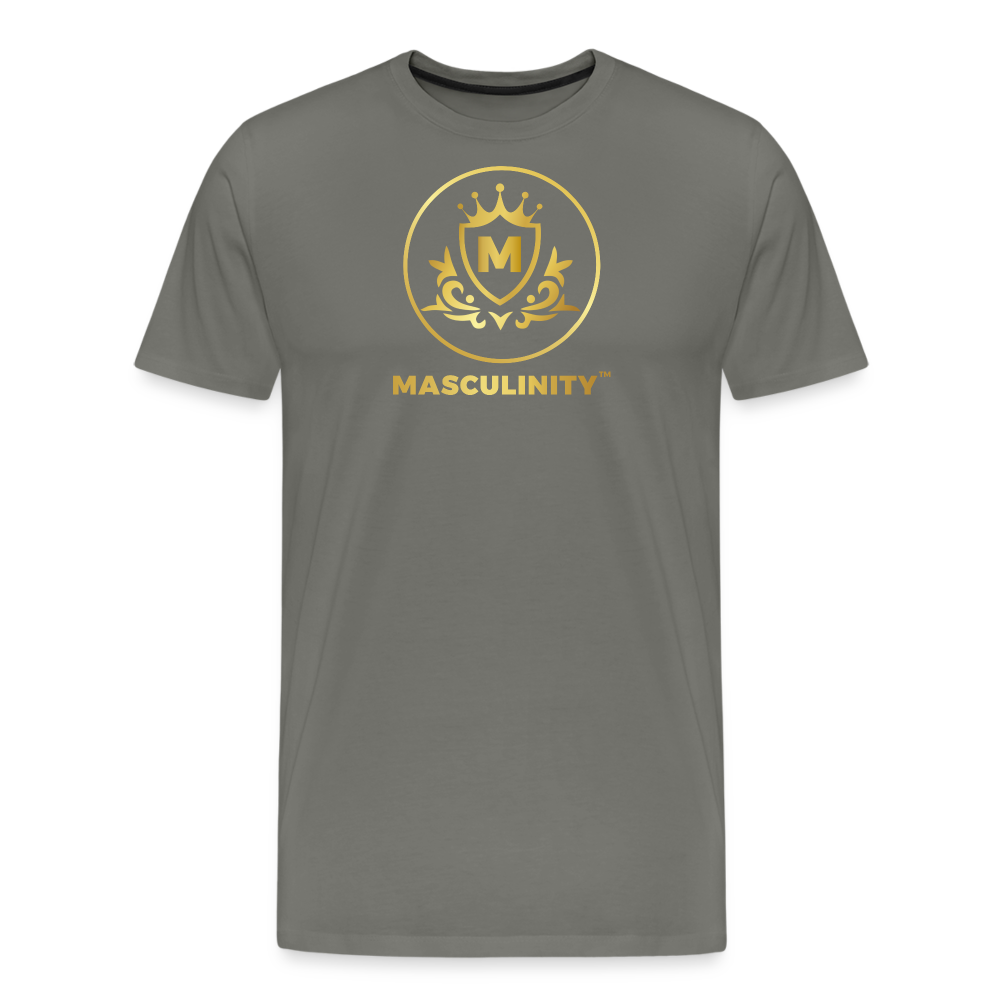 Masculinity T-Shirt (Solid Gold Circle) - asphalt gray