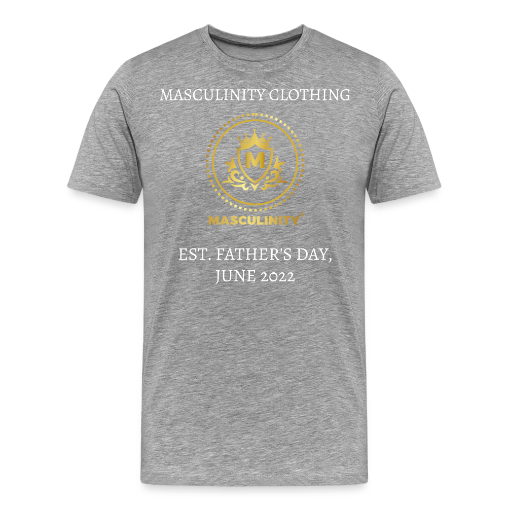 MASCULINITY T-SHIRT EST. FATHER'S DAY, JUNE 2022 - heather gray