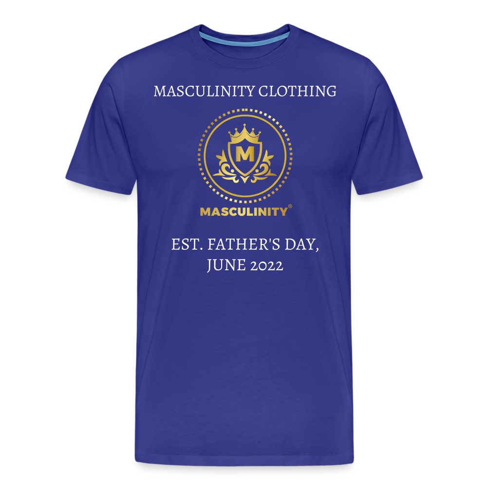 MASCULINITY T-SHIRT EST. FATHER'S DAY, JUNE 2022 - royal blue