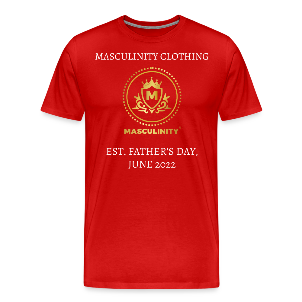 MASCULINITY T-SHIRT EST. FATHER'S DAY, JUNE 2022 - red