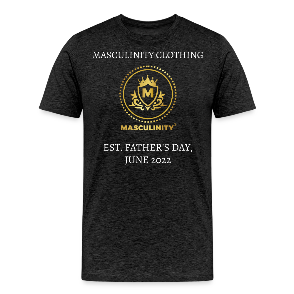 MASCULINITY T-SHIRT EST. FATHER'S DAY, JUNE 2022 - charcoal grey
