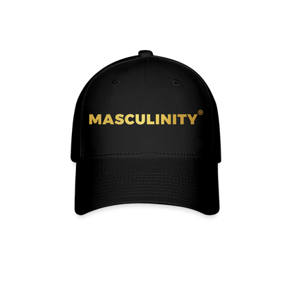 MASCULINITY SLOGAN FLEX FIT BASEBALL CAP - black