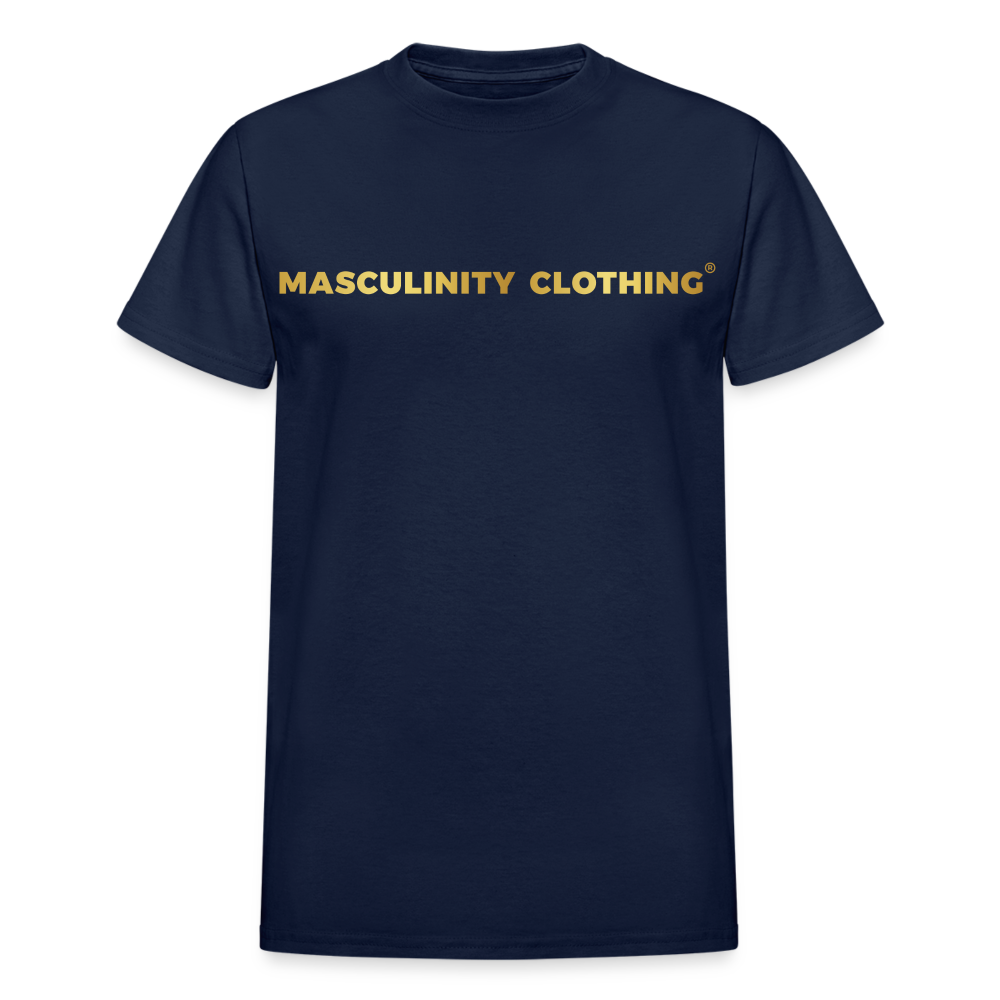 MASCULINITY CLOTHING SLOGAN T-SHIRT - navy