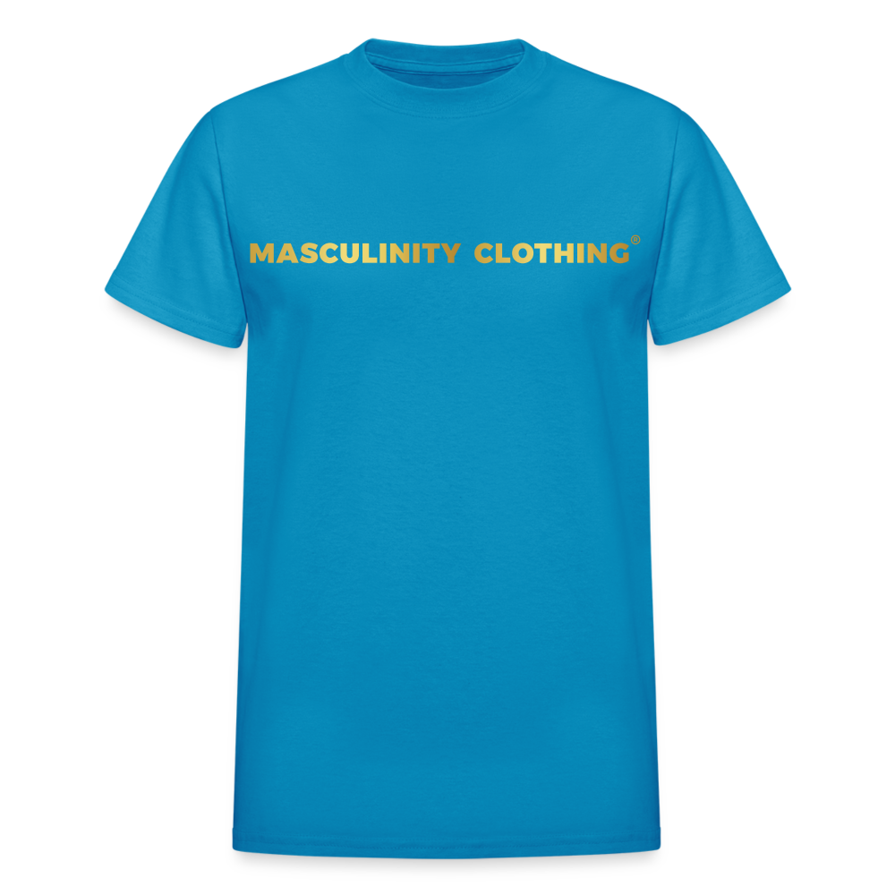 MASCULINITY CLOTHING SLOGAN T-SHIRT - turquoise