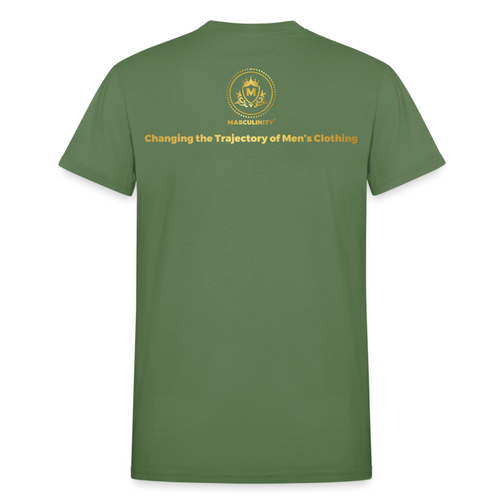 MASCULINITY CLOTHING SLOGAN T-SHIRT - military green